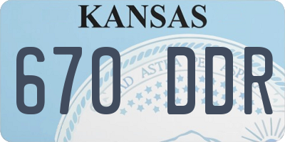 KS license plate 670DDR