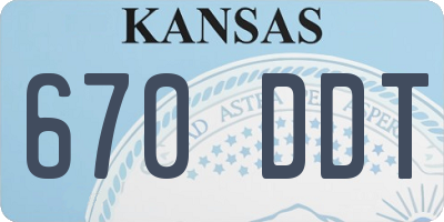 KS license plate 670DDT