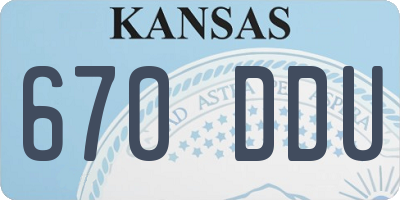 KS license plate 670DDU