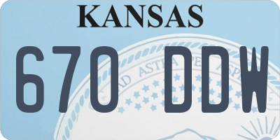 KS license plate 670DDW