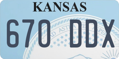 KS license plate 670DDX