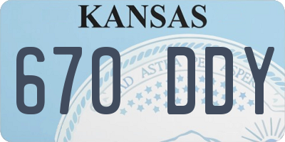 KS license plate 670DDY
