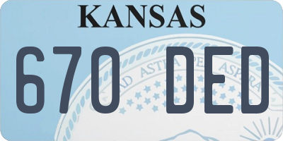 KS license plate 670DED