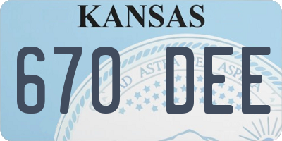 KS license plate 670DEE