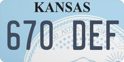 KS license plate 670DEF