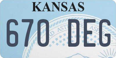 KS license plate 670DEG