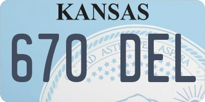 KS license plate 670DEL