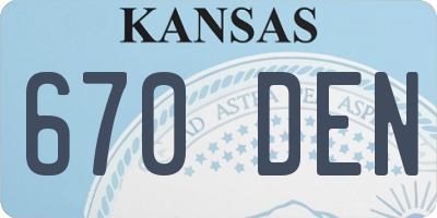 KS license plate 670DEN