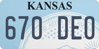 KS license plate 670DEO