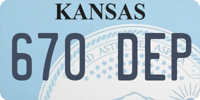 KS license plate 670DEP