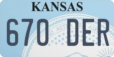 KS license plate 670DER