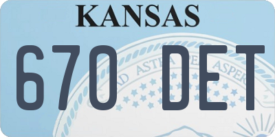 KS license plate 670DET