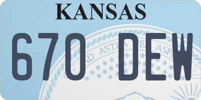 KS license plate 670DEW