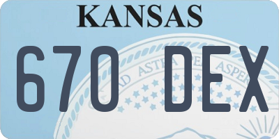 KS license plate 670DEX