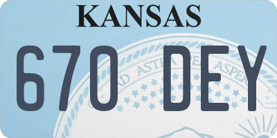 KS license plate 670DEY