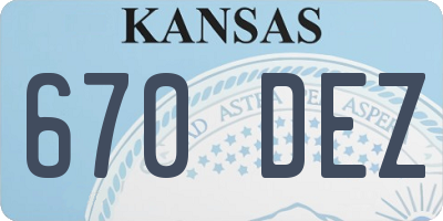 KS license plate 670DEZ
