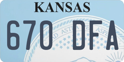 KS license plate 670DFA