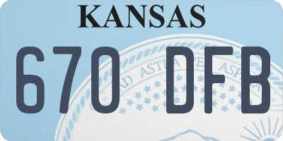 KS license plate 670DFB