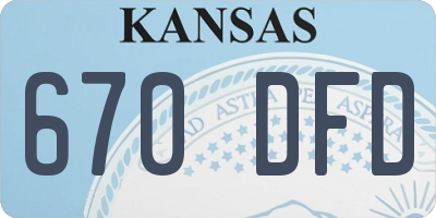 KS license plate 670DFD