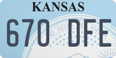 KS license plate 670DFE