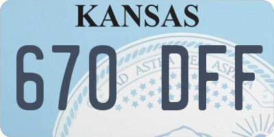 KS license plate 670DFF