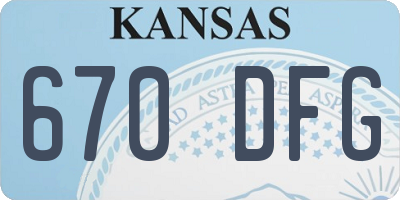 KS license plate 670DFG