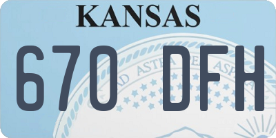 KS license plate 670DFH