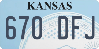 KS license plate 670DFJ