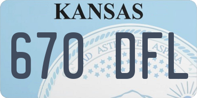 KS license plate 670DFL