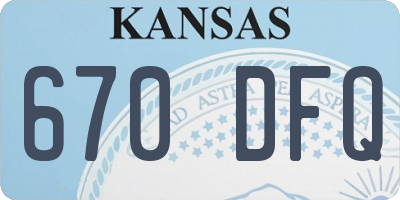 KS license plate 670DFQ