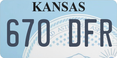 KS license plate 670DFR