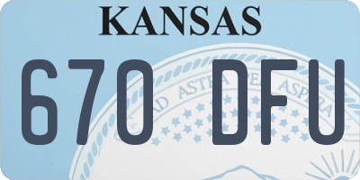 KS license plate 670DFU