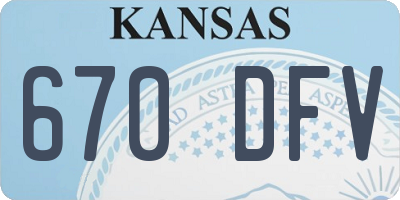 KS license plate 670DFV