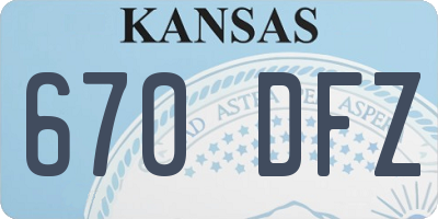 KS license plate 670DFZ