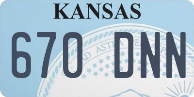 KS license plate 670DNN