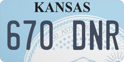 KS license plate 670DNR