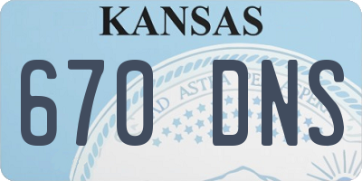KS license plate 670DNS
