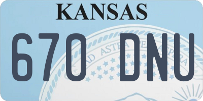 KS license plate 670DNU