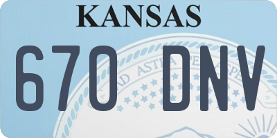 KS license plate 670DNV