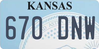 KS license plate 670DNW