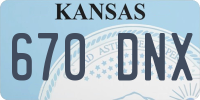 KS license plate 670DNX