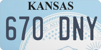 KS license plate 670DNY