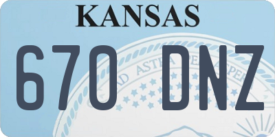 KS license plate 670DNZ