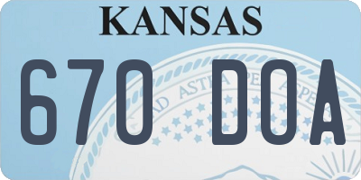 KS license plate 670DOA
