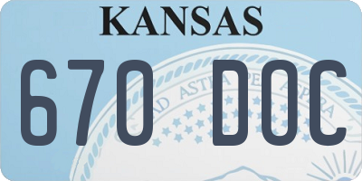 KS license plate 670DOC