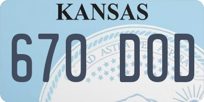 KS license plate 670DOD