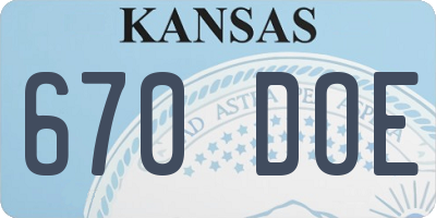 KS license plate 670DOE
