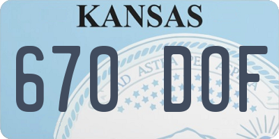 KS license plate 670DOF