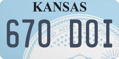 KS license plate 670DOI