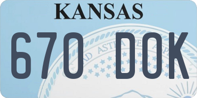 KS license plate 670DOK
